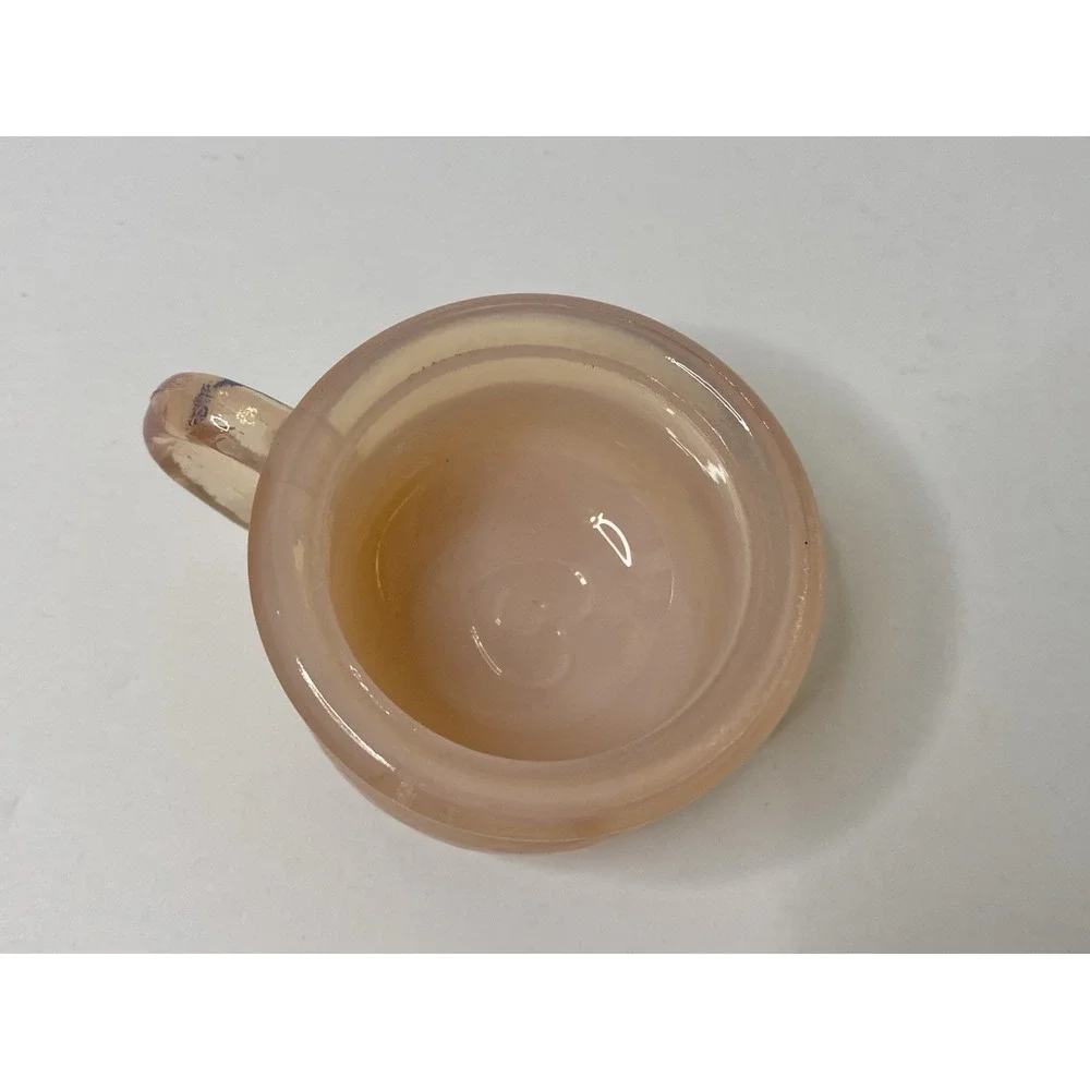 Degenhart Glass Crown Tuscan‎ Handled Salt Cellar Chamber Pot Pink Vintage